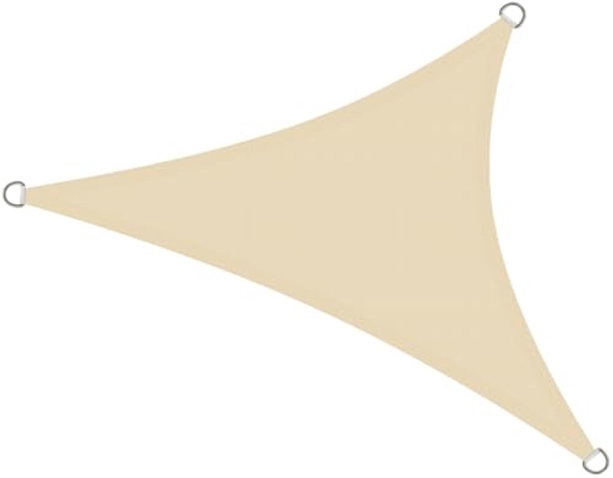 ModernStore Zonnezeil Driehoek 3x3x3 m - HDPE Schaduwdoek UV-Bescherming - Crème - Buitenzonwering voor Tuin, Terras, Balkon