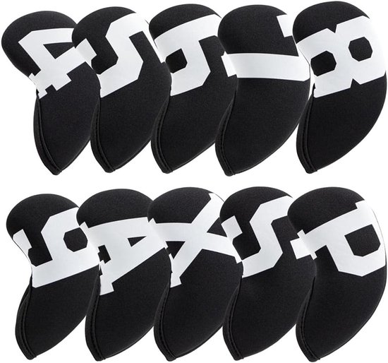 Golf Club Hoofd Covers - IJzeren Headcovers Wiggen - Golf Sport Bescherming - Waterdicht Neopreen Materiaal - 10 stuks/set - Grijs van GOLF — afbeelding 4