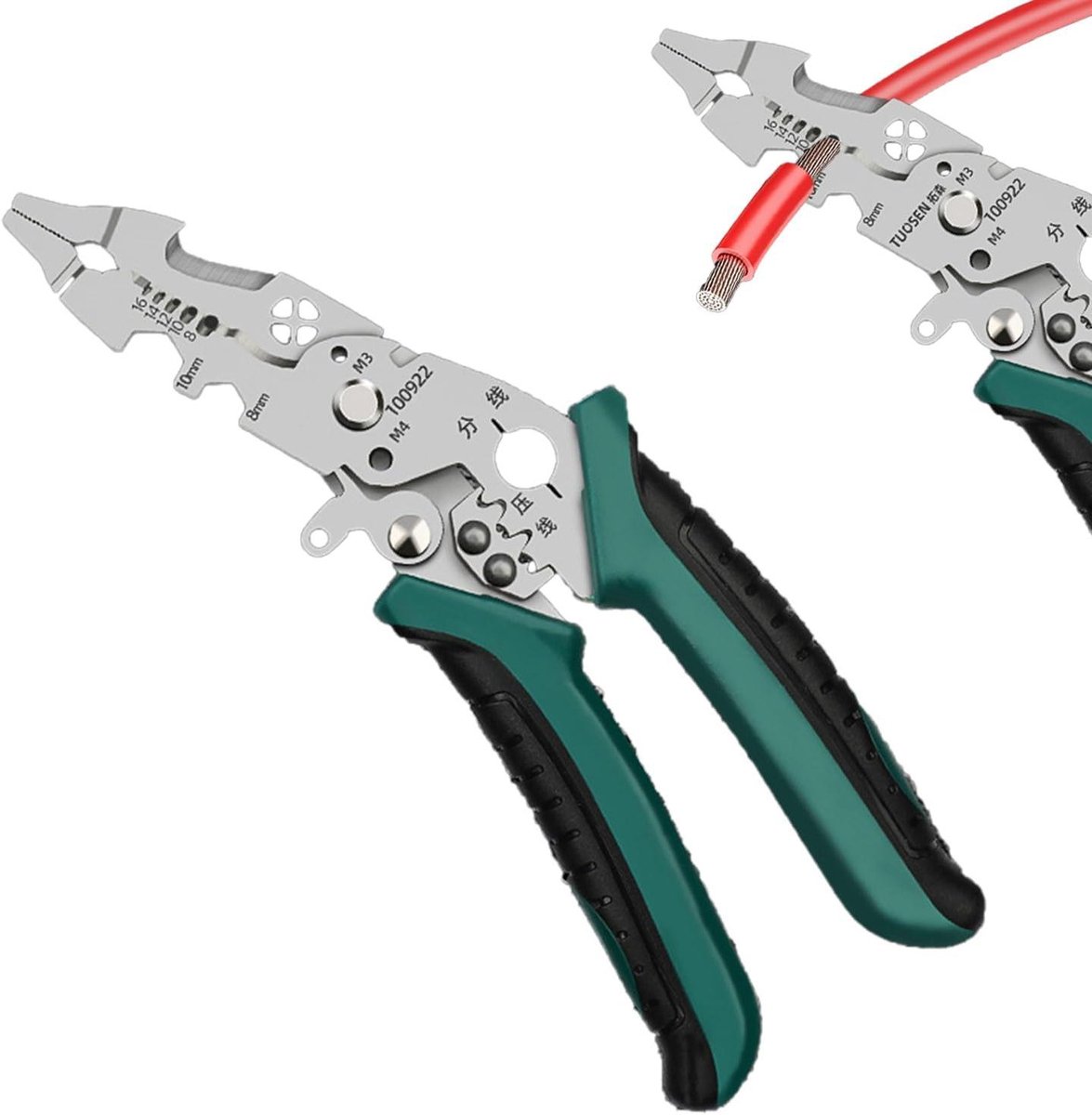 Multifunctioneel Gereedschap - Kabelstripper Krimptang - Elektrisch Werk - Compact Ontwerp - 18.3 cm Lengte - Meerkleurig