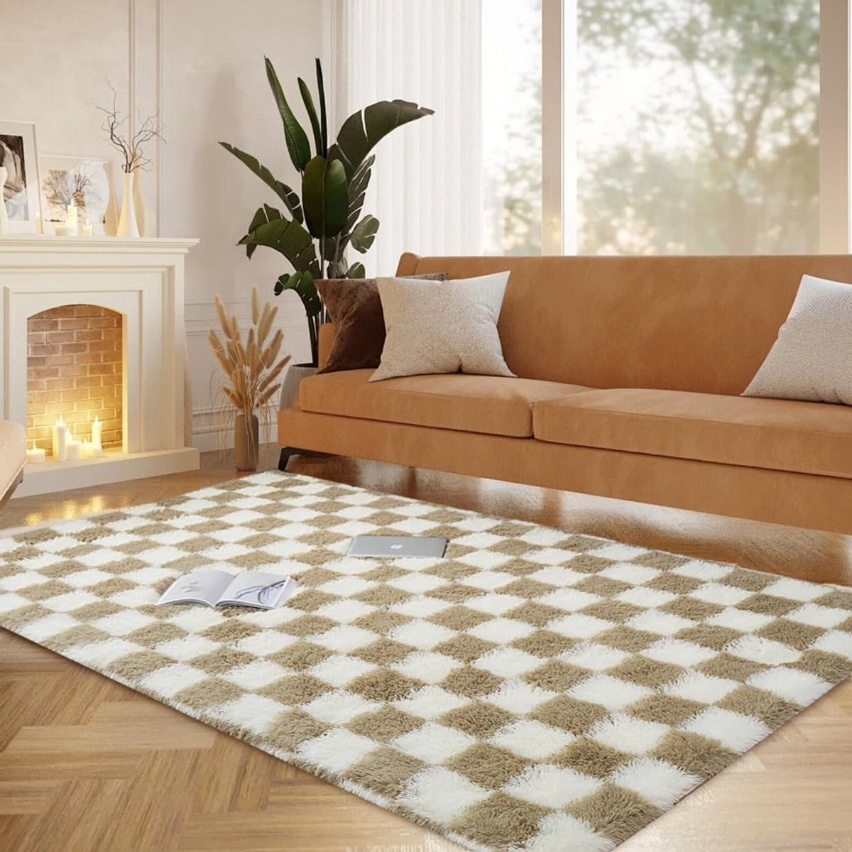 Moderne en Zachte Vloerkleden voor de Woonkamer, 140 x 200 cm, Wasbaar tot 30 Graden, Antislip, Perfect voor Kinderkamer en Slaapkamer