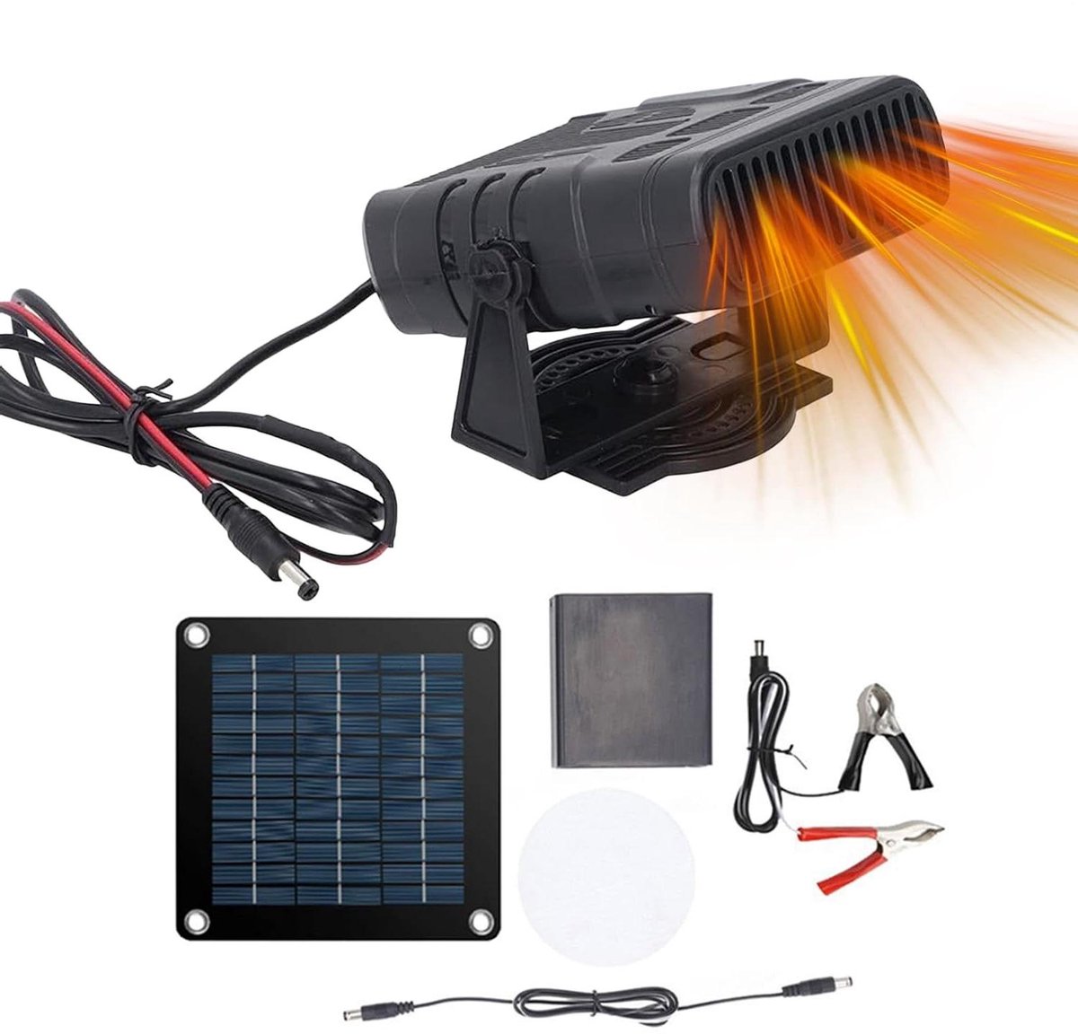 Zonne-energie Verwarmer - Hok Verwarming - Dieren Warm Houden - Snelle Verwarming - 20W Systeem - Zwart
