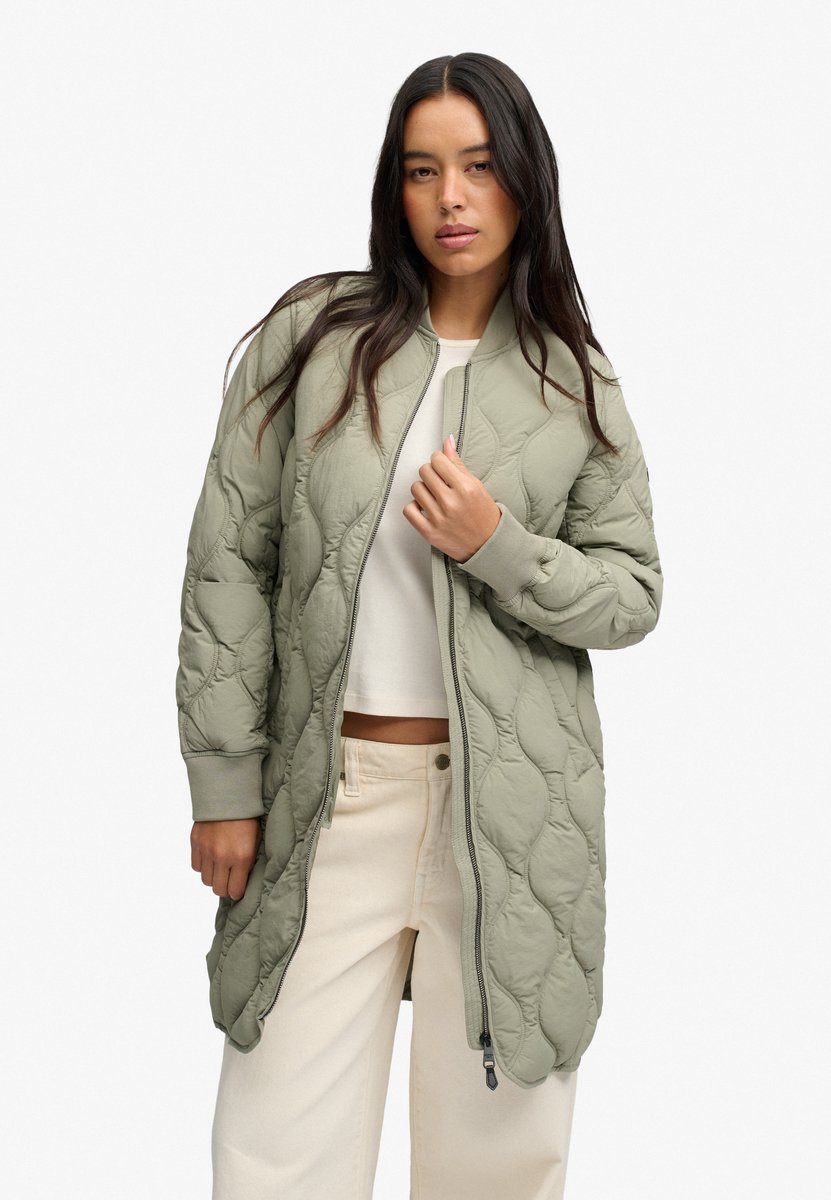 Superdry Lange Onion Quilt Liner Jas Dames Gewatteerde jassen Groen