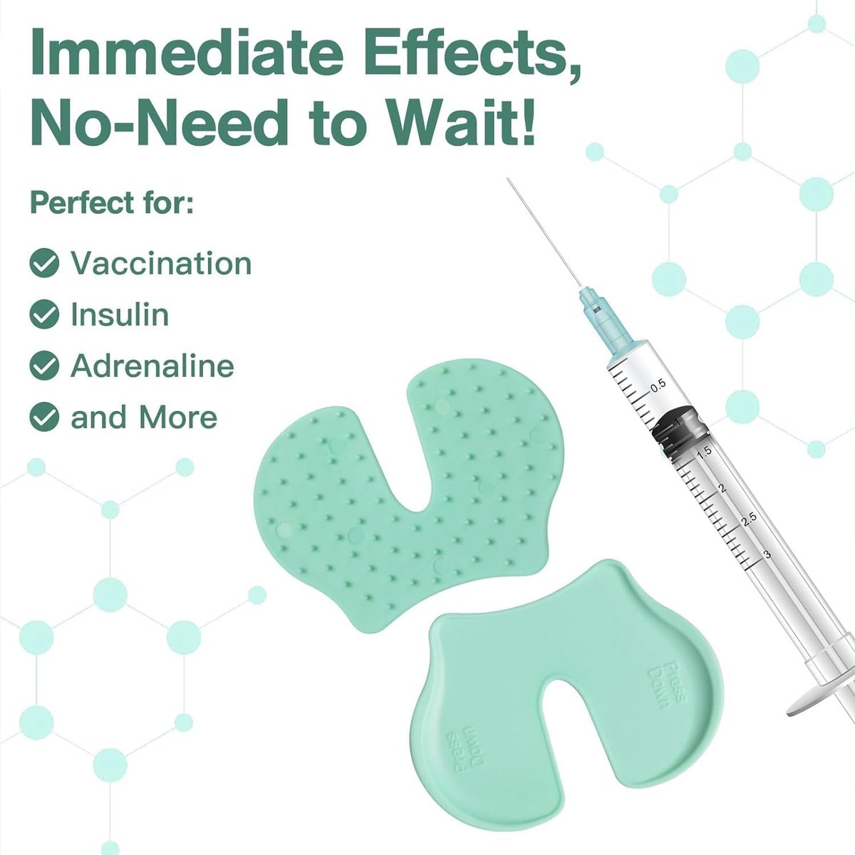 Herbruikbare Immunisatiehulp Pads voor Pijnverlichting, 4 Stuks, Draagbare Blokken voor Kinderen en Volwassenen met Opbergdoos, Ideaal voor Vaccinaties en Medische Procedures