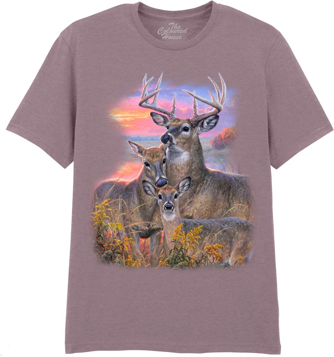 Herten Whitetail Family The Coloured House T-shirt XL