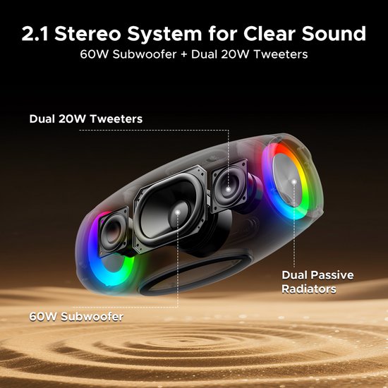 DOOGEE Wild Boom - Bluetooth Speaker - Draagbare Bluetooth Speaker - 20 uur Waterdicht - Zwart — afbeelding 2