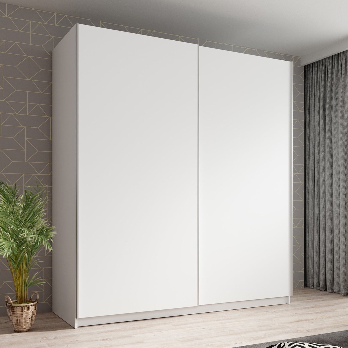 Meubella - Kledingkast Ganaro - Wit - 180 cm