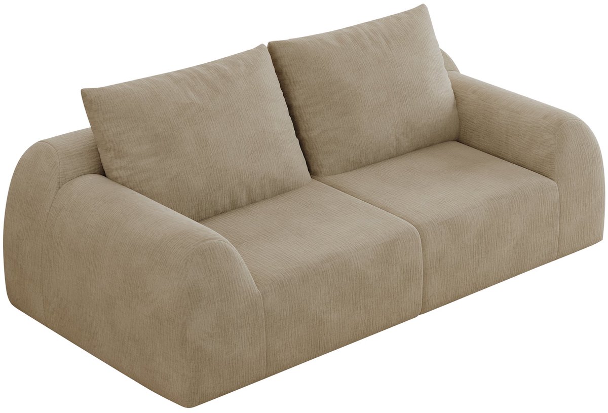 Merax 2-Zitsbank 190 cm - Chenille Bekleding - Zachte Schuimvulling - Compacte Tweezitsbank - Zonder Montage - Kaki