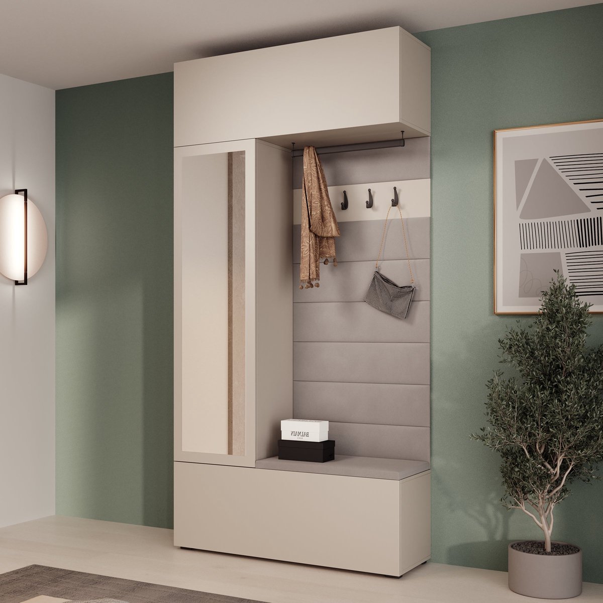 Meubella - Telora - Halkast met deur - Beige