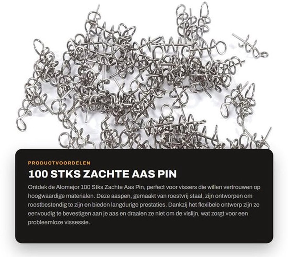 Aas Pin 14mm - 100 Stuks - Roestvrij Staal - Flexibel - Eenvoudig te Installeren - Hoge Treksterkte - Vishaken