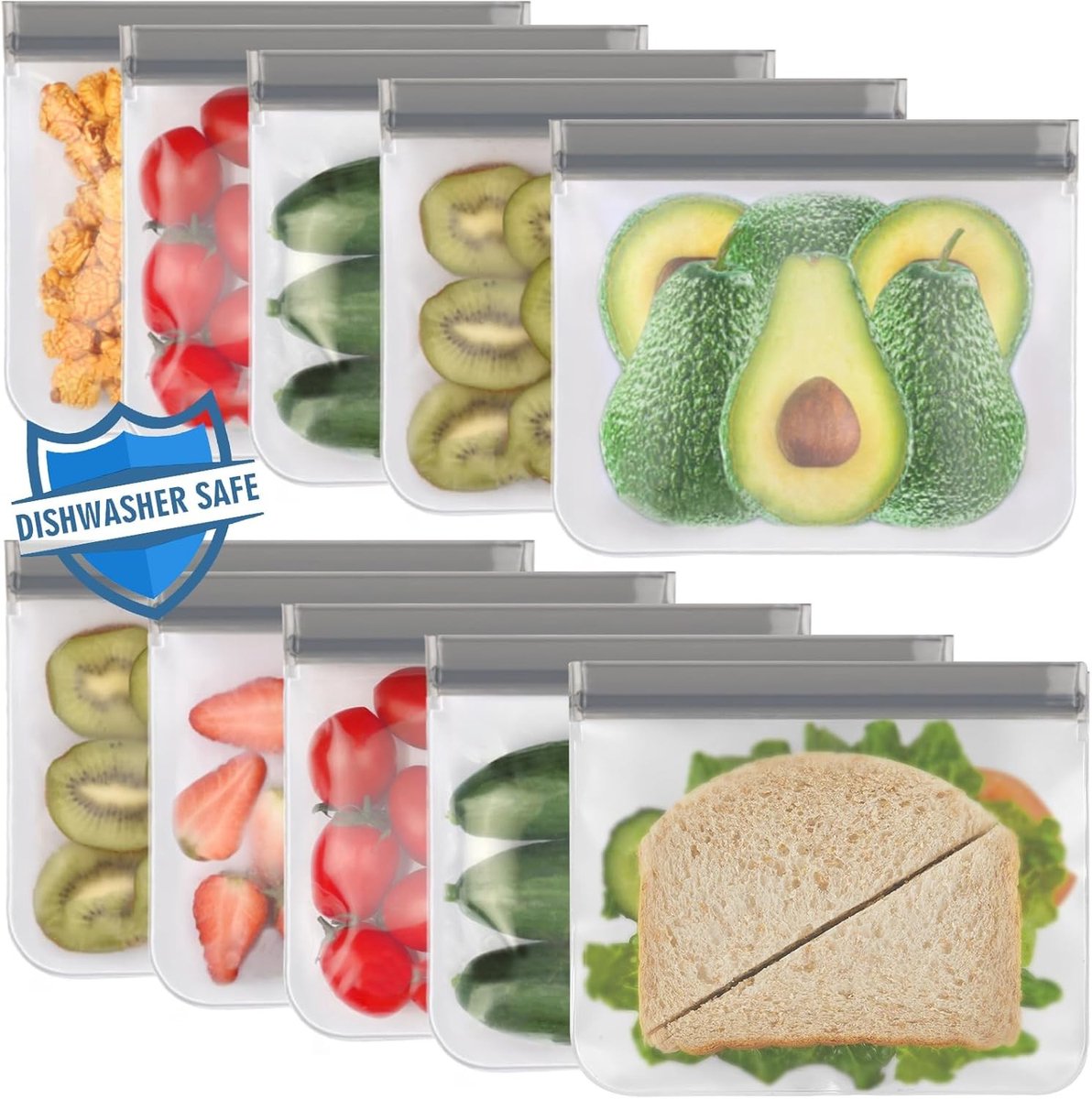 Vrieszak / voorraadverpakking 2 liter - Transparant - Herbruikbare diepvrieszakken - Voor voedselopslag en diepvries