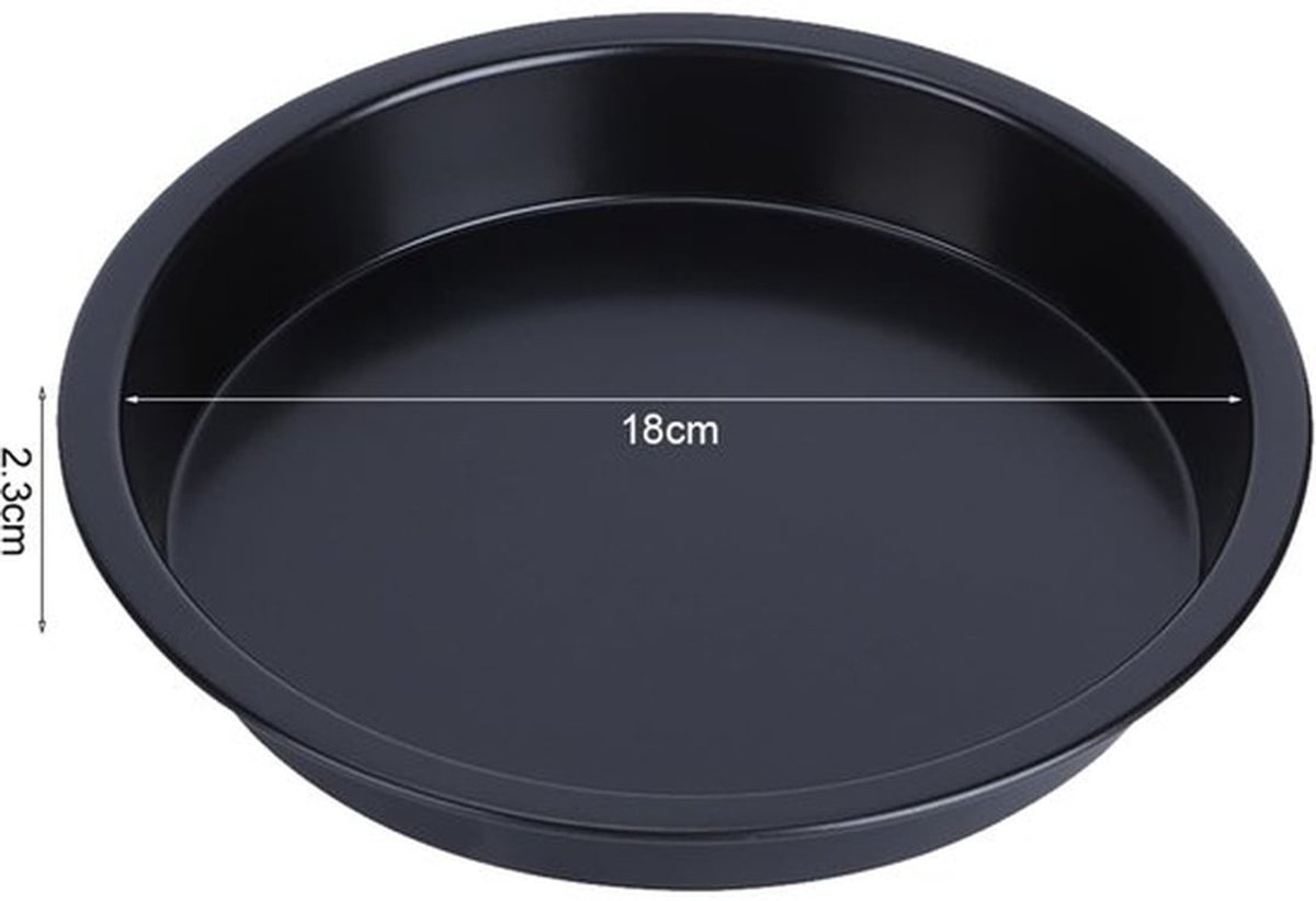 Pizzapan antikleef - Bakvorm koolstofstaal - Ronde bakvorm - Taartvorm - Hoge temperatuurbestendigheid - Gemakkelijk te reinigen - 15 cm
