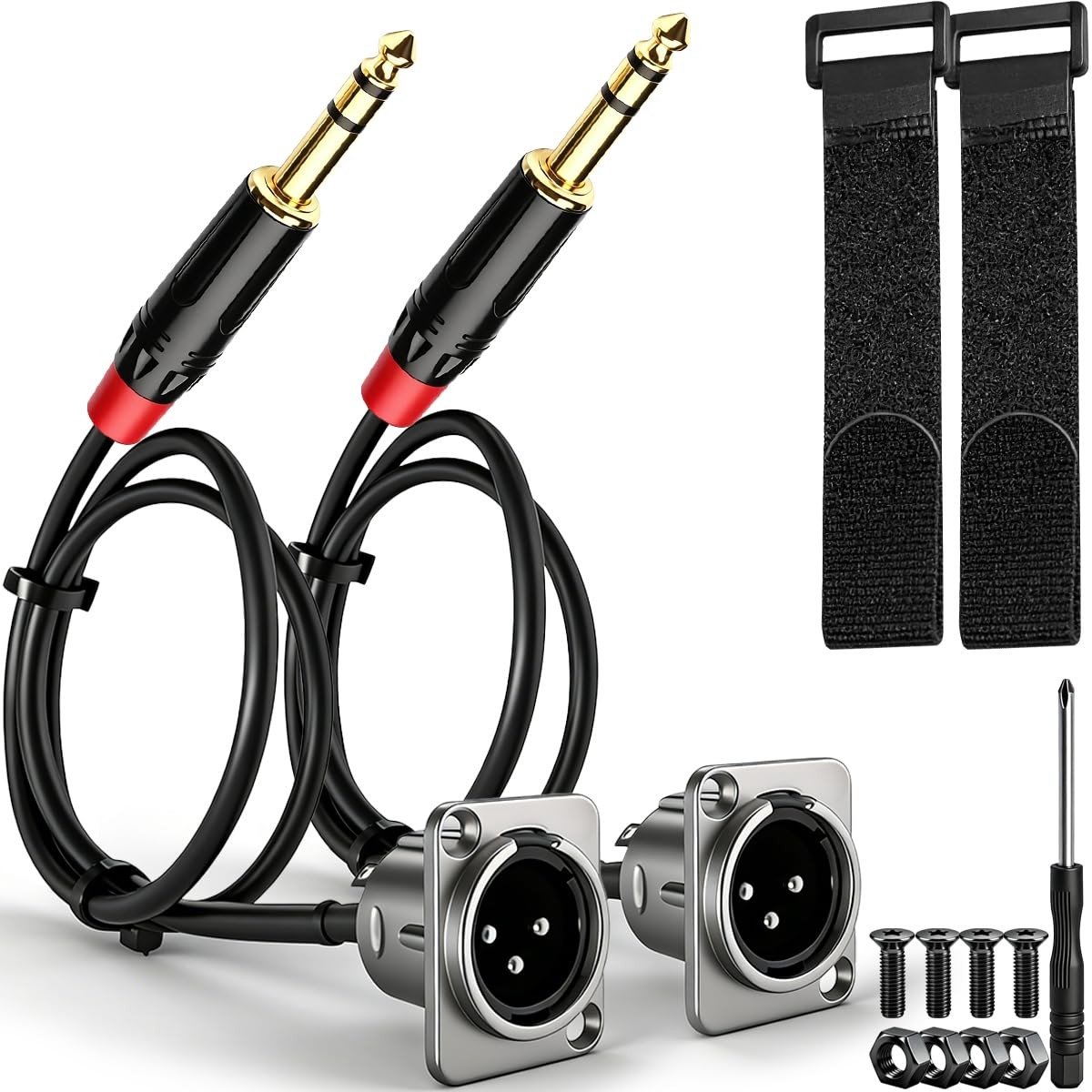 Solidchoice - Set van 2 D-type XLR-stekkers voor Paneelmontage