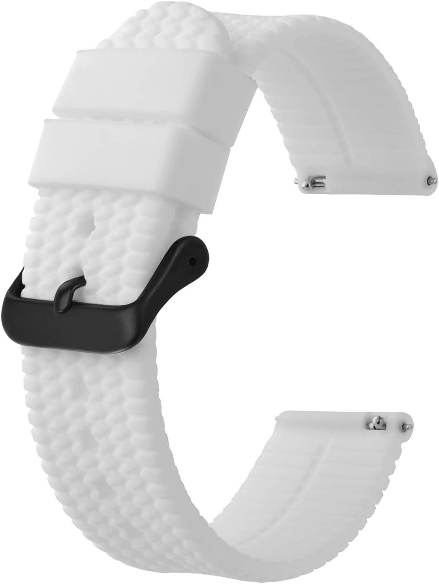 Siliconen Horlogeband met Snelle Ontgrendel Sluiting, Verkrijgbaar in 18mm, 20mm, 22mm en 24mm, Comfortabel en Duurzaam