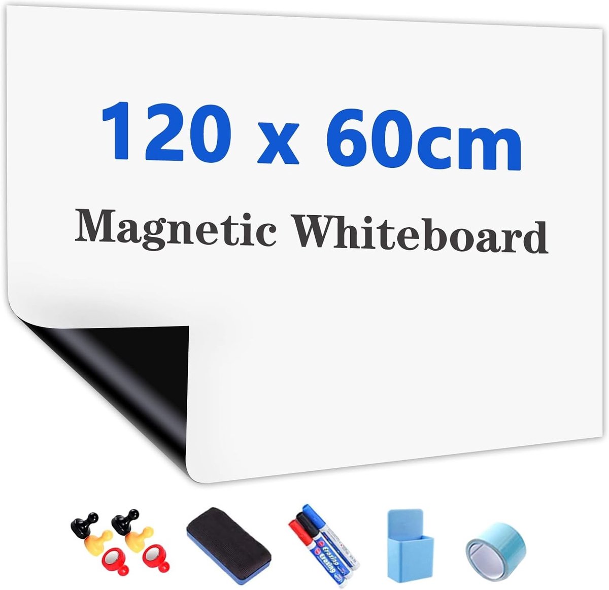 Whiteboardfolie - Wit - 120 x 60 cm - Magnetische Zelfklevende Schrijfbare Folie - Voor Kantoor en Thuis