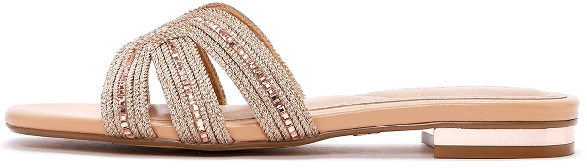 DERIMOD Muiltjes Imitation Leren Muiltjes With Rhinestone Details