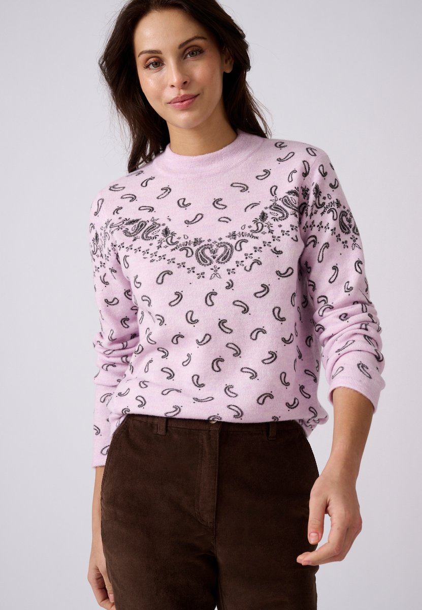 Damart - Wollen trui met print - Dames - Violet - S