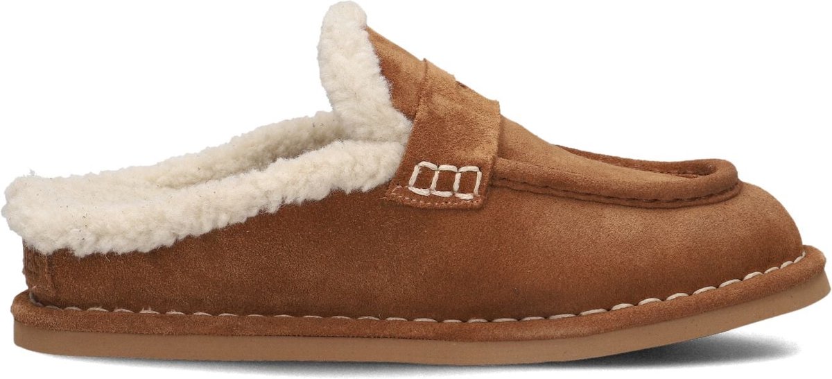 Shabbies Amsterdam - WILJA PENNY Slipper Suede Dark Brown - Maat 39
