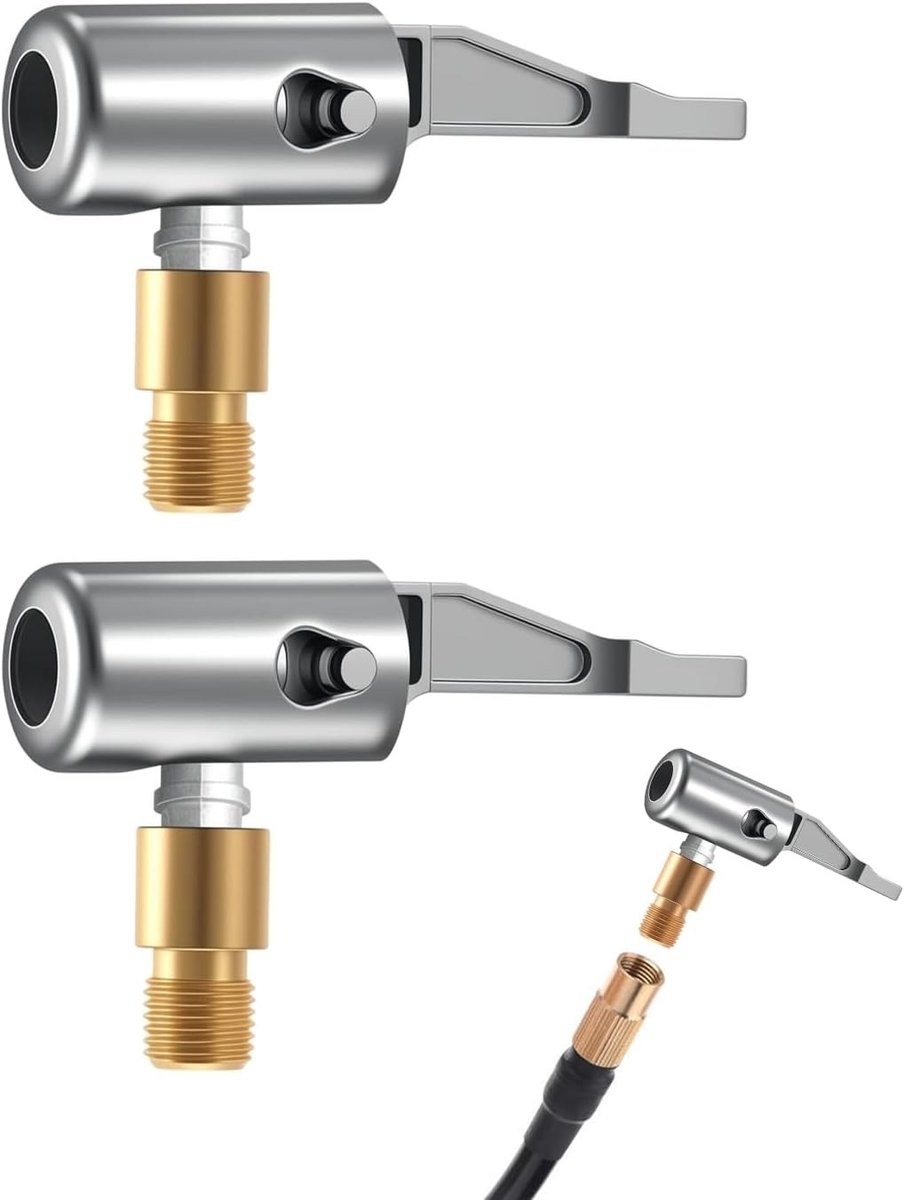 Bandenventieladapter - Zilver - 5,5 x 3,2 cm - Volledig Metalen Luchtpomp Adapter - Voor Auto's en Fietsen