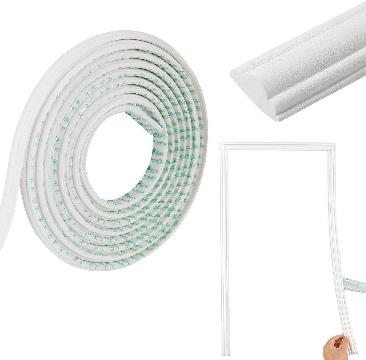 Solidchoice - Zelfklevende Wandlijst 5m Flexibel Wit EVA