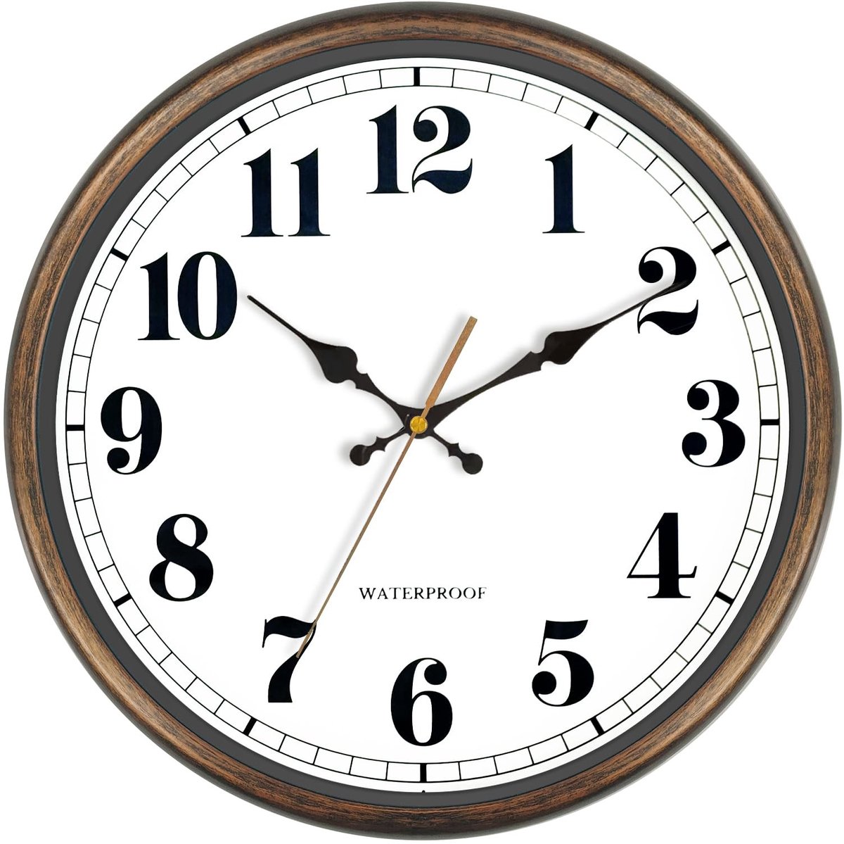 Solidchoice - 40cm Waterdichte Outdoor Tuin Klok met Stil Mechanisme in Gouden Brons
