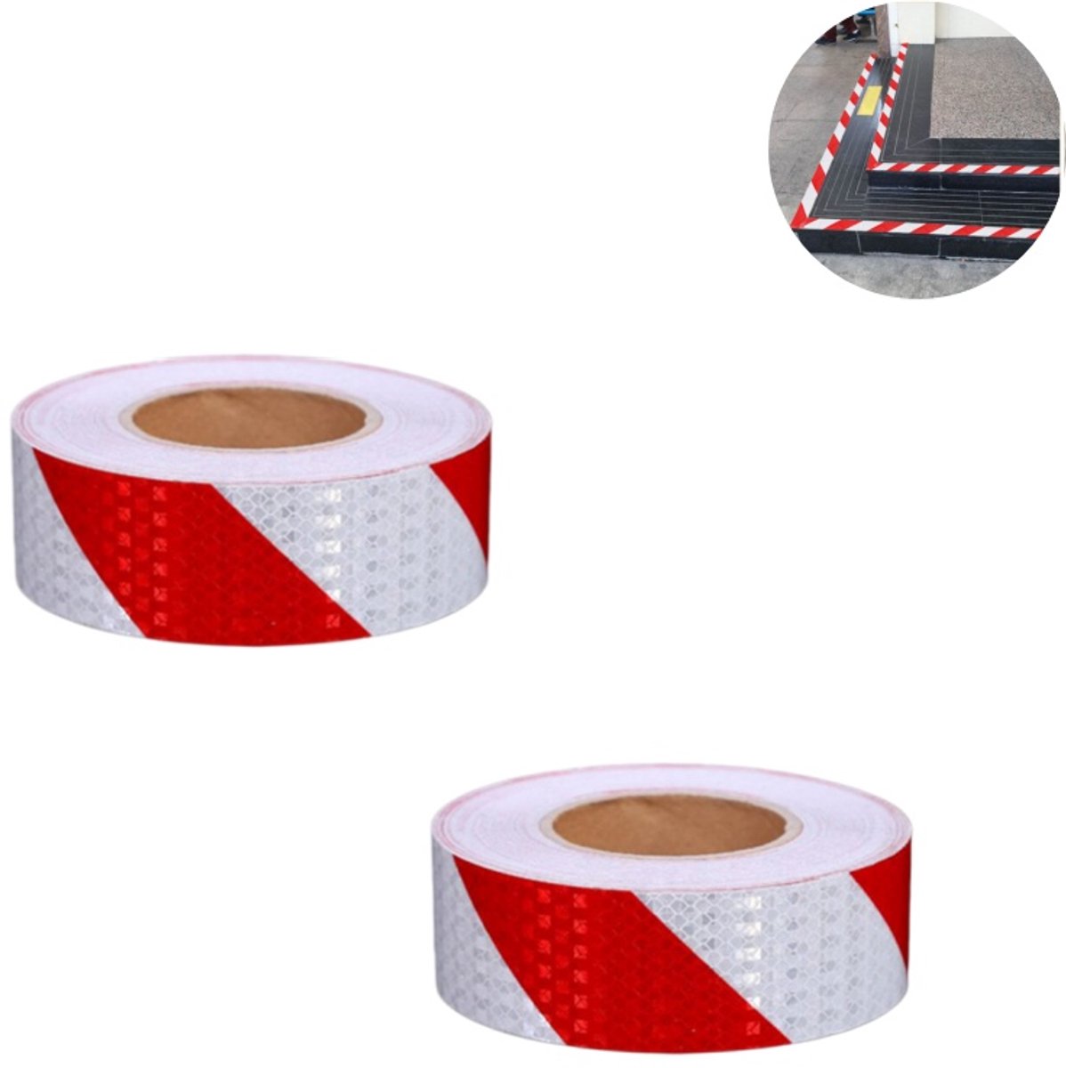 2 stuks – reflecterende autotape – reflecterende tape op de carrosserie van de auto - pijlsticker - waarschuwingssticker voor auto’s – nachtreflecterend - 5 cm × 300 cm – carrosserie decoratie, auto tuning accessoires – rood-wit