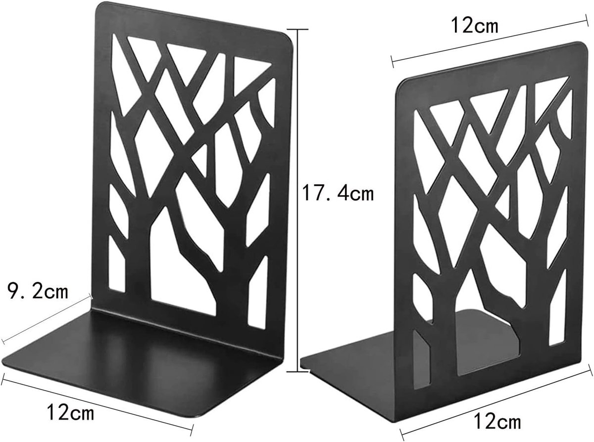 Verticale onzichtbare boekenkast - Wit - 17,5 x 12 x 9 cm - Metaal - Set van 3 Paar Boekensteunen voor Thuis en Kantoor
