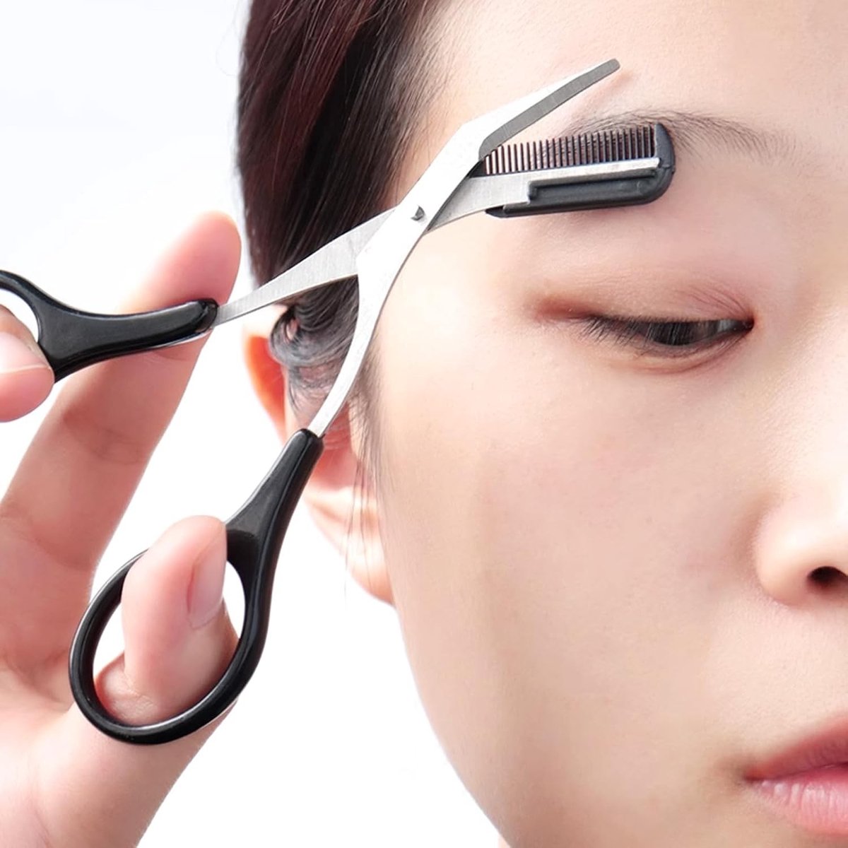 Set van Wenkbrauwschaar met Kam en Precisie Wenkbrauwtrimmer voor Perfecte Wenkbrauwvorming en Haarverzorging