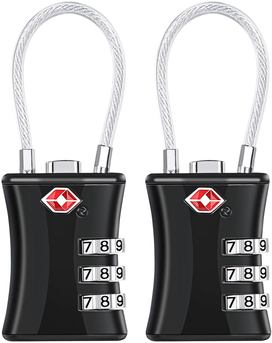 Hangslot koffer 2 stuks - TSA bagagevergrendelingen - 3 cijferige combinatie - veilig voor reizen - ShopVlot