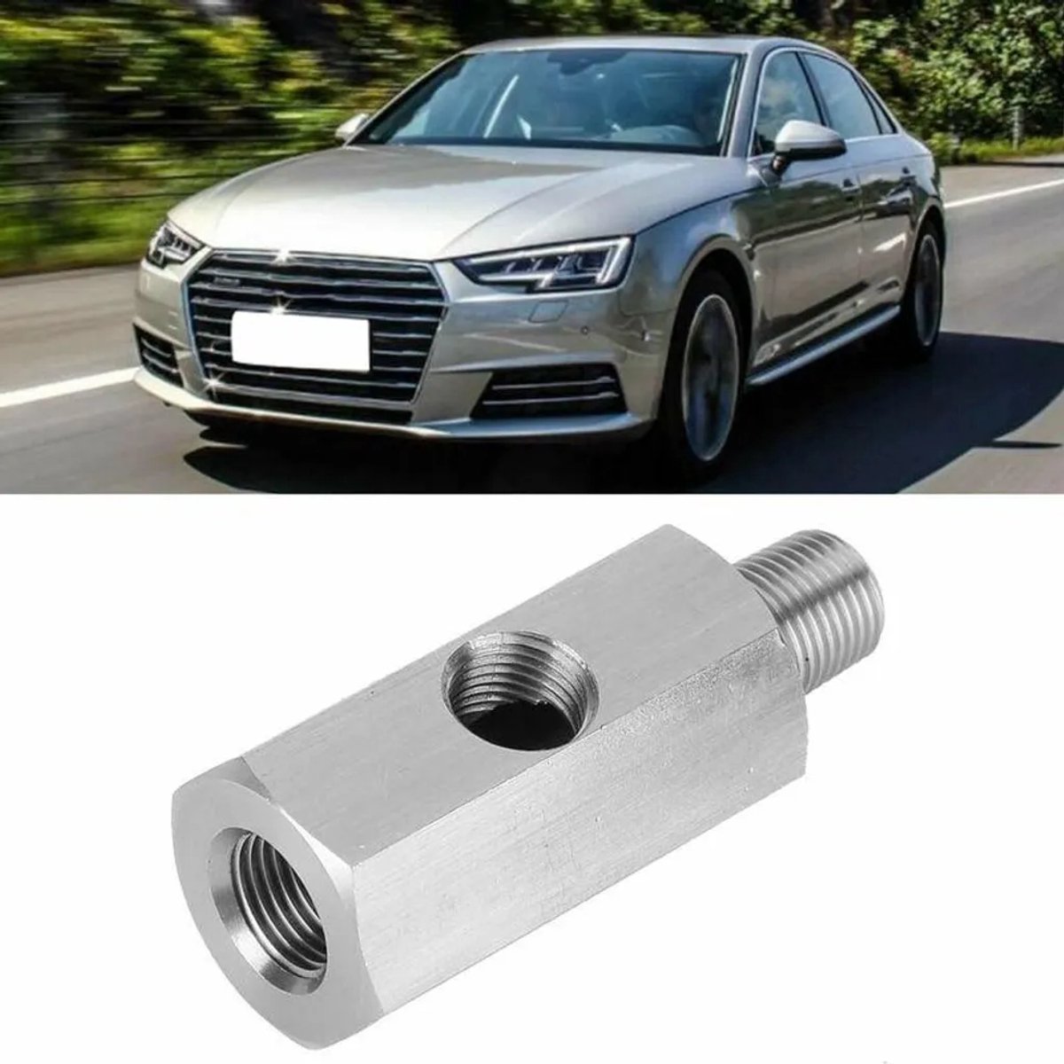 Adapter Geschikt voor oliedruksensor van turbocompressor, roestvrijstalen M10 T-connector Geschikt voor oliedrukmeter naar NPT-adapter