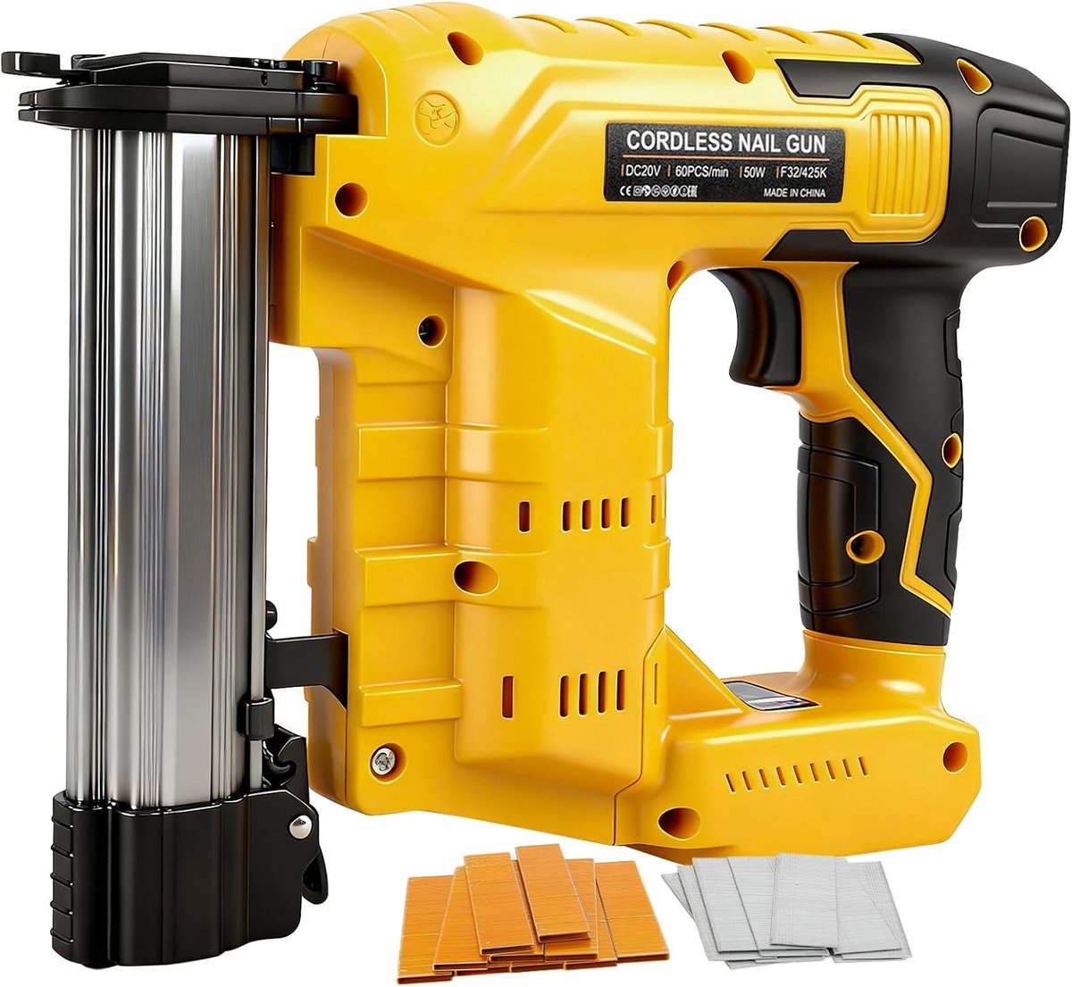 Draadloze 18GA Brad Nagelmachine met Brushless Motor, Inclusief 1000 Nagels en 1000 Nietjes voor Klussen, Doe-Het-Zelf Projecten en Huisverbetering