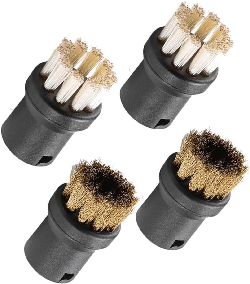 Set van 4 Vervangende Ronde Borstels voor Stoomreinigers, Geschikt voor SC Series en Accessoires voor Efficiënte Reiniging