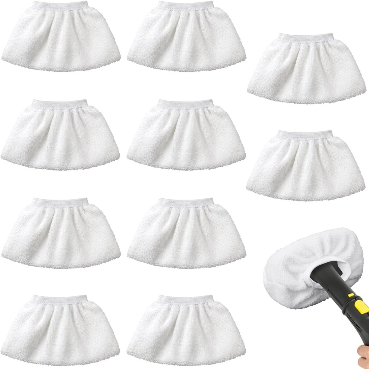 Set van 10 Wasbare Microvezel Doeken voor Stoomreinigers, Herbruikbare Mop Pads en Schoonmaakaccessoires voor Effectieve Reiniging