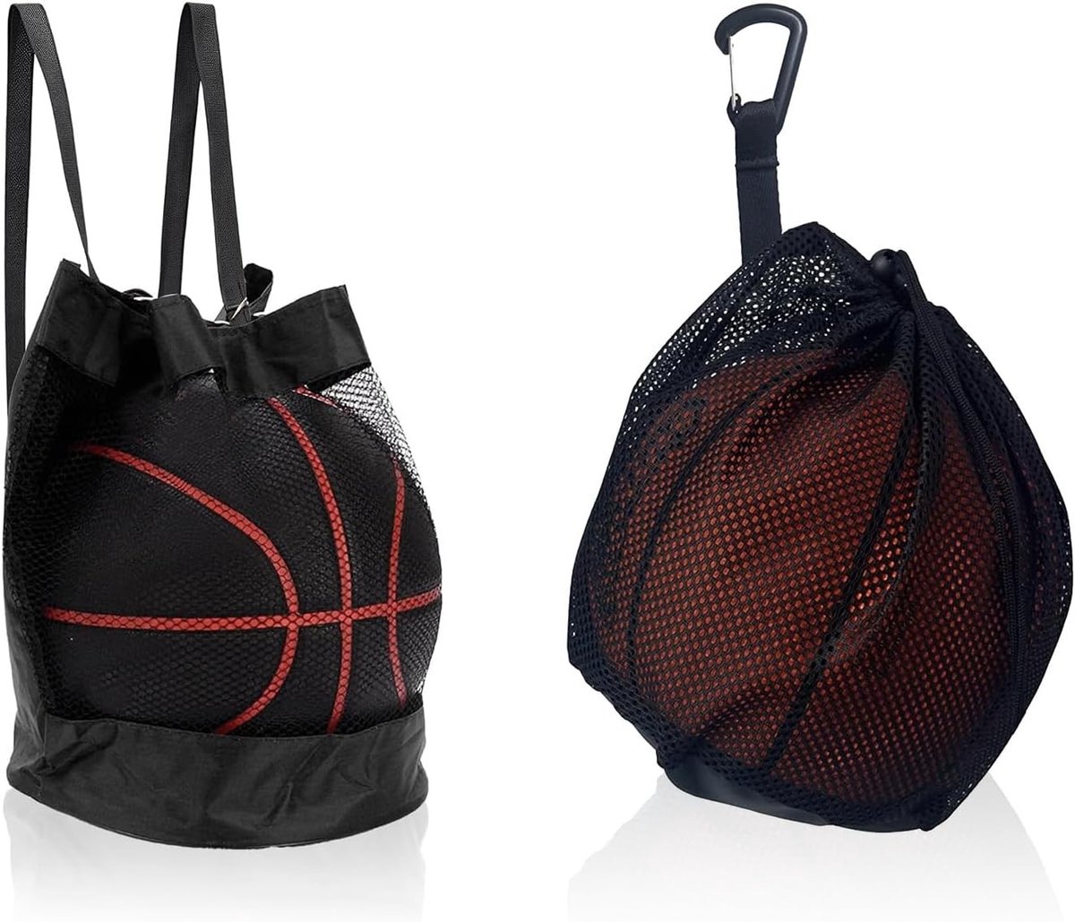 Sports Tas met Trekkoord - Zwart - Draagbare Baltas voor Voetbal en Basketbal - Voor Kinderen en Volwassenen