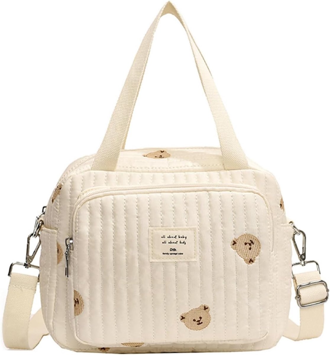 Organizer voor Babyspullen en Windeltasche met Berenprint, Ideaal voor Reizen en Stroller Gebruik