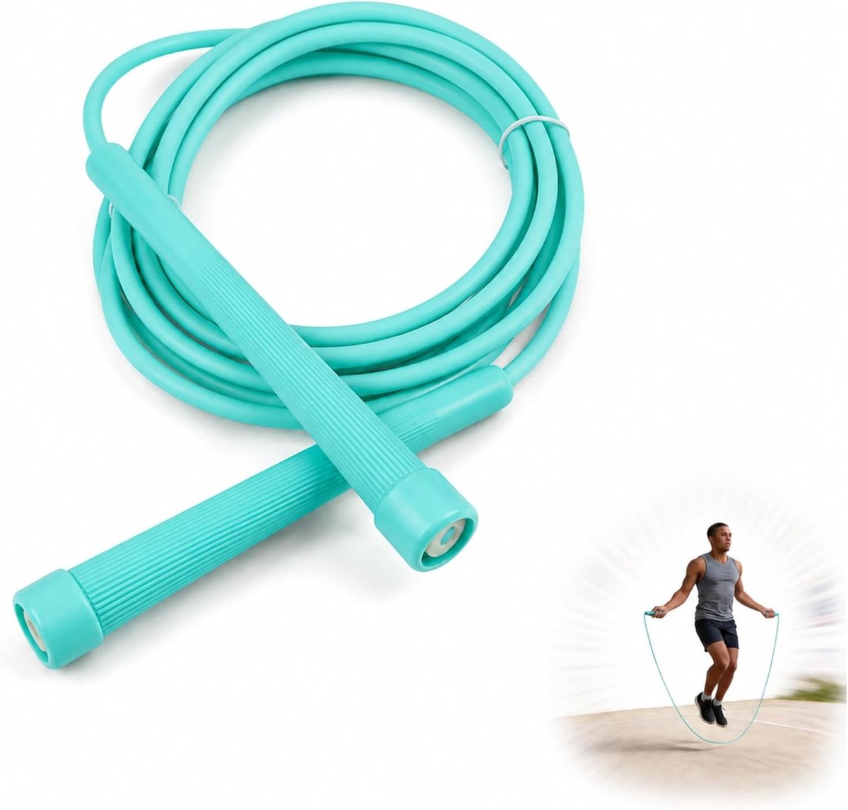 Verstelbare Speed Touw van 2.8m voor Fitness, Gewichtsverlies en Boksen met Antislip Handvat in Donkergroen