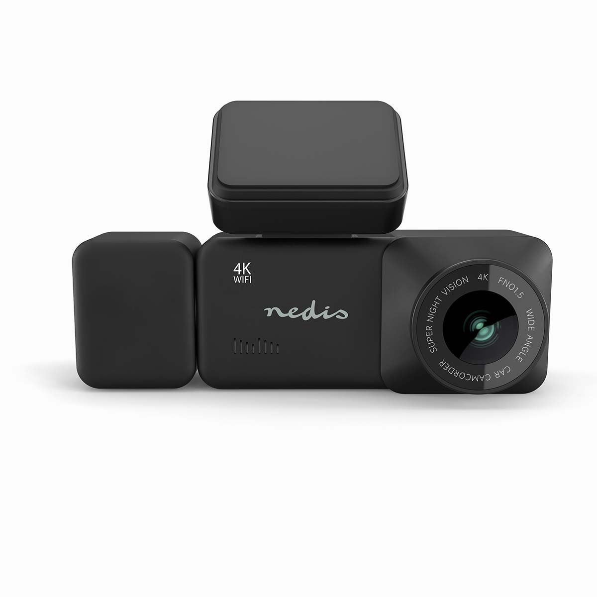Nedis Dash Cam - 4K@30fps - 4 MPixel - 3.16 " - Wi-Fi - LCD-Scherm - Tweevoudige camera - Cabinezichtcamera - GPS-ondersteuning - Parkeer sensor - Nachtzicht - Zwart