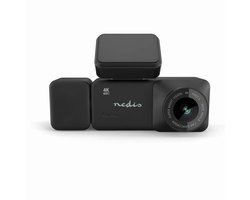 Nedis Dash Cam - 4K@30fps - 4 MPixel - 3.16 " - Wi-Fi - LCD-Scherm - Tweevoudige camera - Cabinezichtcamera - GPS-ondersteuning - Parkeer sensor - Nachtzicht - Zwart