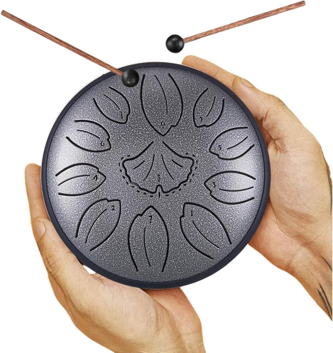 Steel Tongue Drum (Tongue Drum) 15 cm, 11 Notes, C Major - with Spherical Sound for Relaxation, Perfect for Yoga - ShopVlot