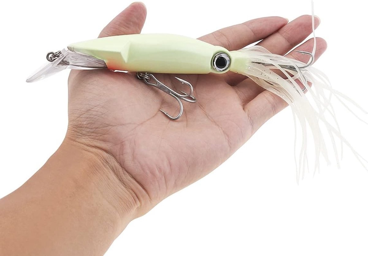Glow-in-the-Dark Octopus en Squid Aas voor Vissen - Zachte Trollen Lures voor Baars, Zalm en Forel