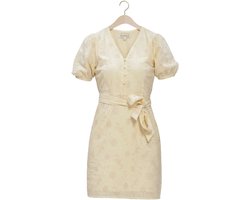 Freebird Wv-flower-embro-26-1 Dames - Jurk - Creme - Maat M