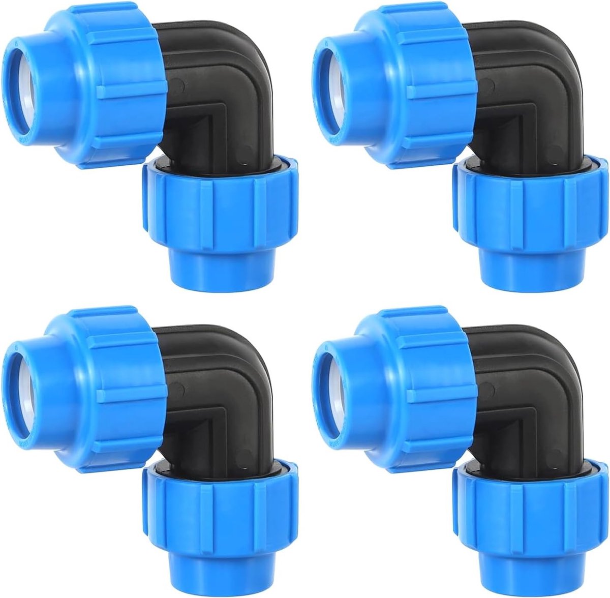 Schoon drinkwater 90 graden hoekverbinding voor PE buizen, schroefverbinding 25 mm, koppelstuk voor binnen en buitengebruik