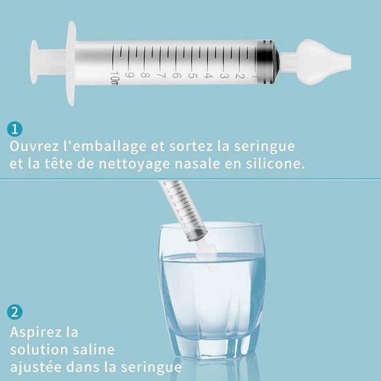 2 x Baby Spuit met 10 ml Schaal en Siliconen Neuszuigmond, Wasbaar en Herbruikbaar, Set van 2 voor Veilig Voeden en Verzorging — afbeelding 2