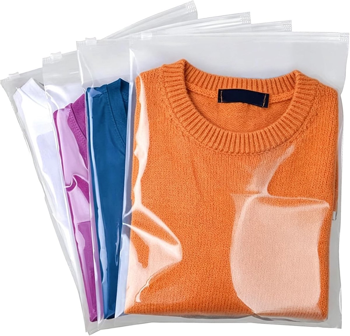 Grote Ritssluitingszakken - Transparant - 40 x 30 cm - Herbruikbare Waterdichte Organisatorzakjes - Voor Kleding en Schoenen