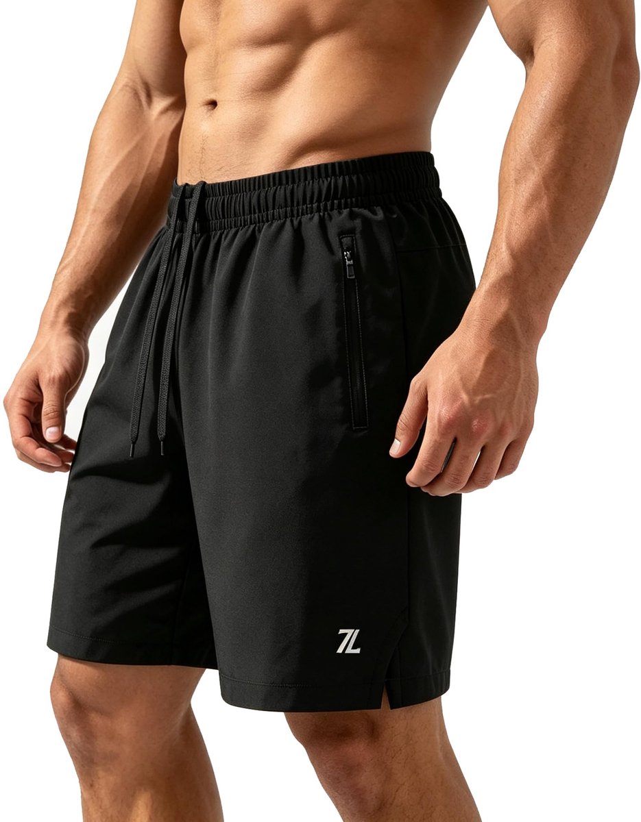 ZITY Sportshorts Voor Heren Met Zakken Met Ritssluiting, Sneldrogende Fitnessshorts Voor Heren, Korte Joggingbroeken - ShopVlot