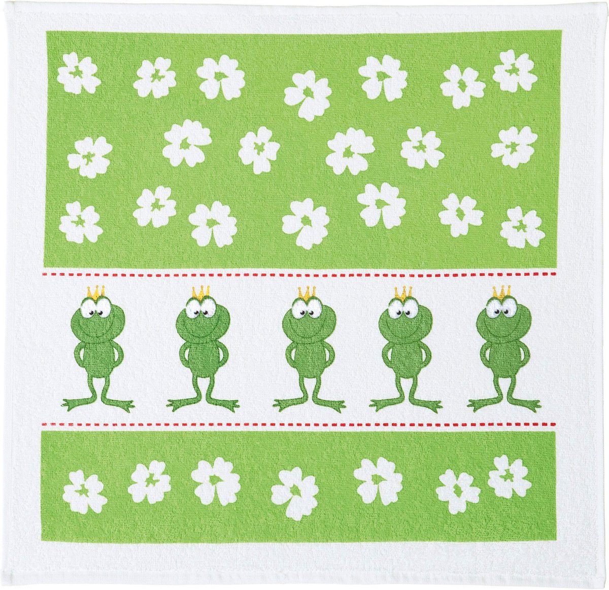 Theedoeken 2-Pack 50x50 cm - Premium Katoen Terry - Wit-Groen - Ideaal voor de keuken - ShopVlot