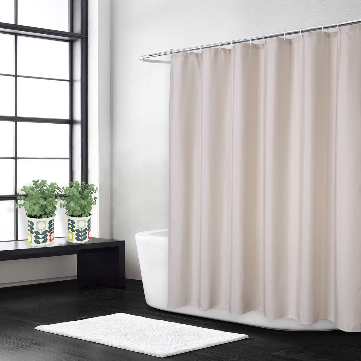 Douchegordijn 80 x 180 cm - vlaslinnen - luxe hotelstijl - wasbaar en zwaar 240 g/m² - ShopVlot