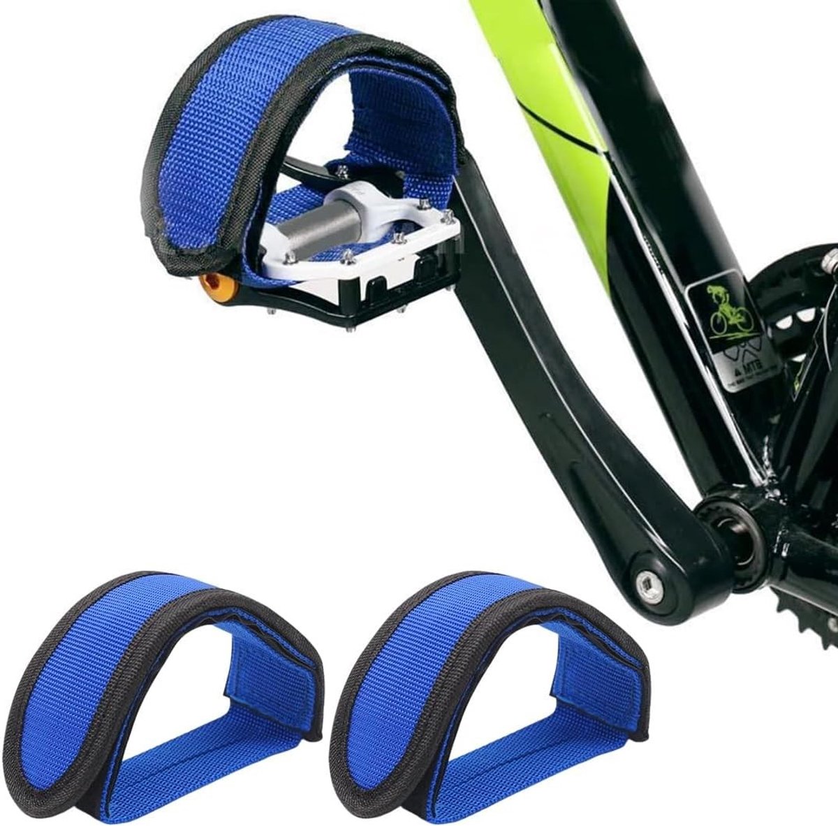 Verstelbare Nylon Cinturini voor Fiets Pedalen, Accessoires voor Kinderfietsen en Mountainbikes, Blauw