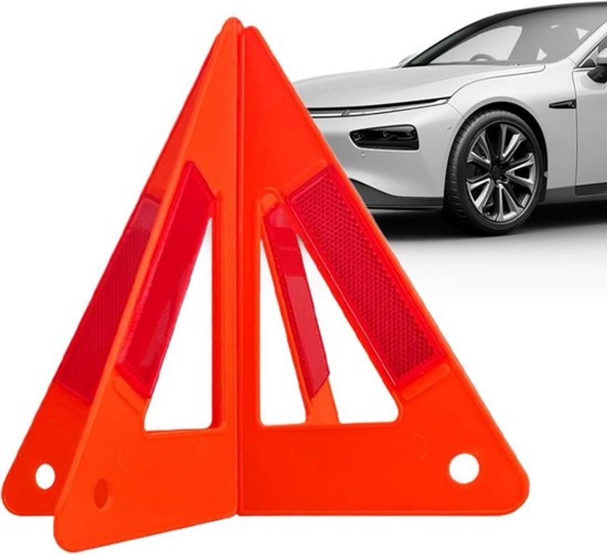 Waarschuwingsdriehoek - Noodstopbord - Verkeersveiligheid - Opvouwbaar en reflecterend - 26 cm - Rood