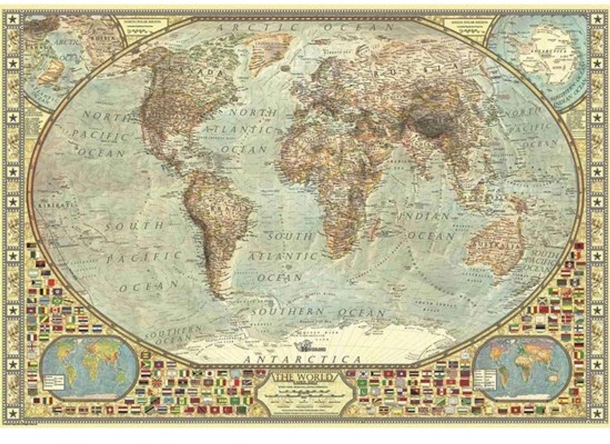 Wereldkaart Legpuzzel voor Kinderen en Volwassenen - 3935 Stukken