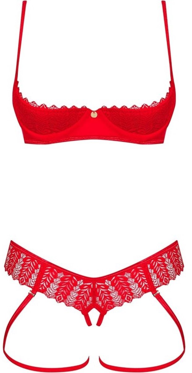 Verleidelijke Lingerieset met Beha, Slip en Satijnen Blinddoek